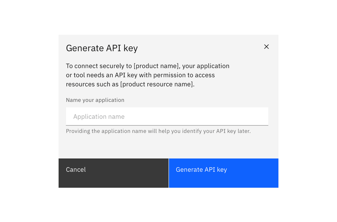 Example of an API key with a custom name